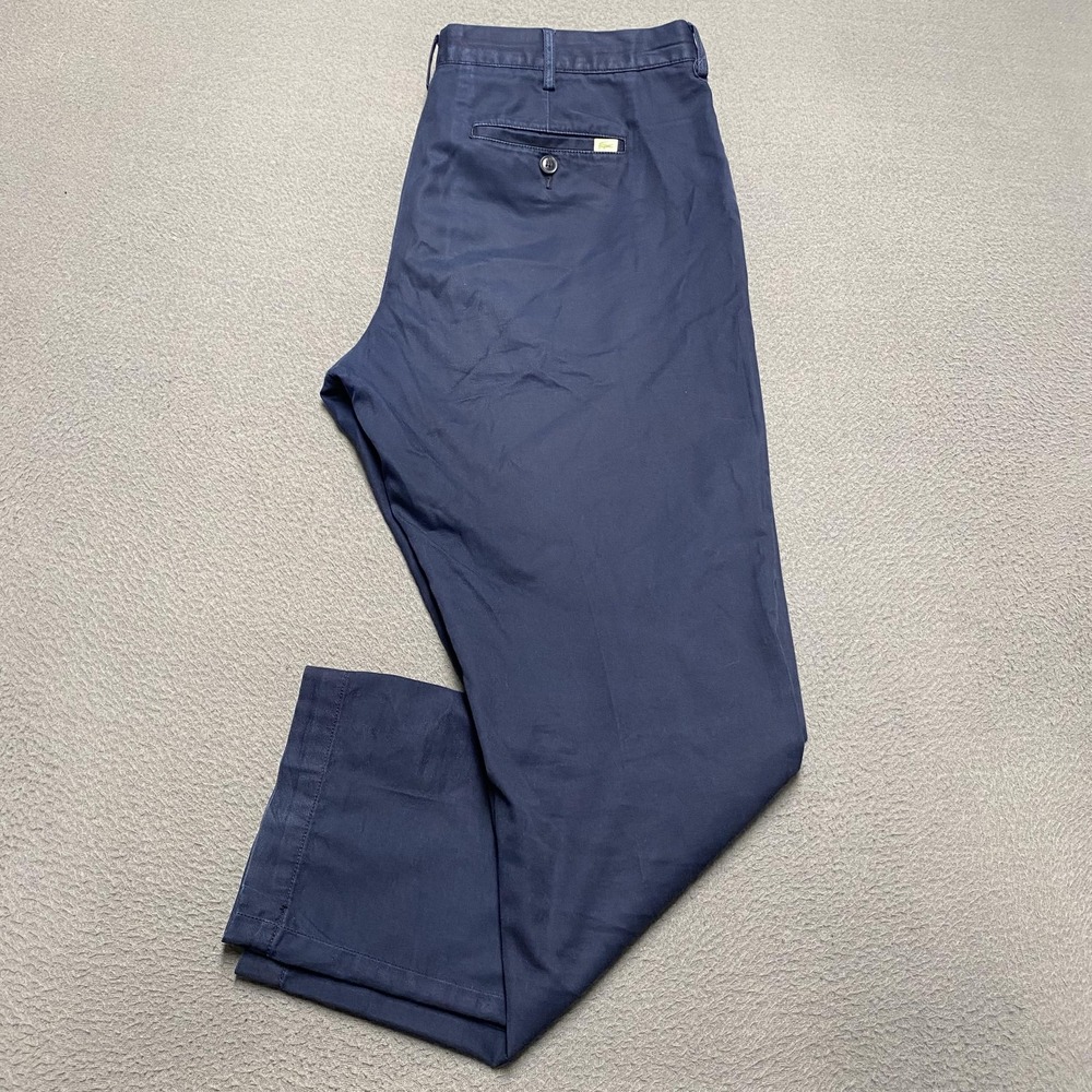 Lacoste Pants Mens 38x30 Navy Blue‎ Slim Fit Chino Trouser Dress Casual HH4084